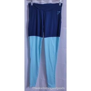 Gymshark Crossover Leggings Heart On Rear Blue Workout Ready Women's size MEDIUM